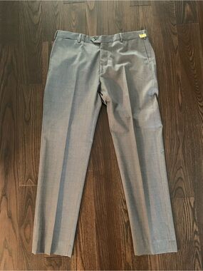 Massimo Dutti Extra-Fine 100% Wool Dress Pants - Dark Gray